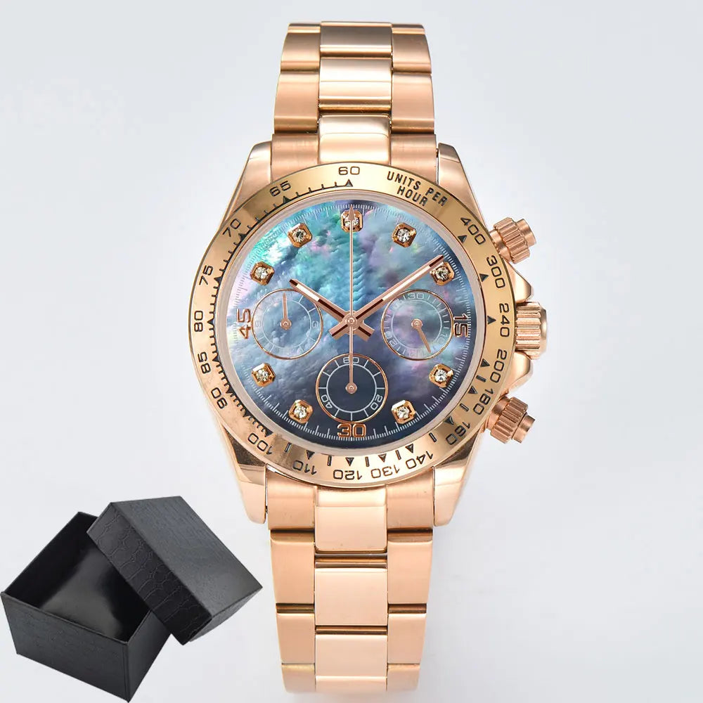VK63 watches 39.3mm Luxury Watch Men's Chronograph New Men's watch vk63 case rose gold VK63 Men's Chronograph Waterproof 10ATM