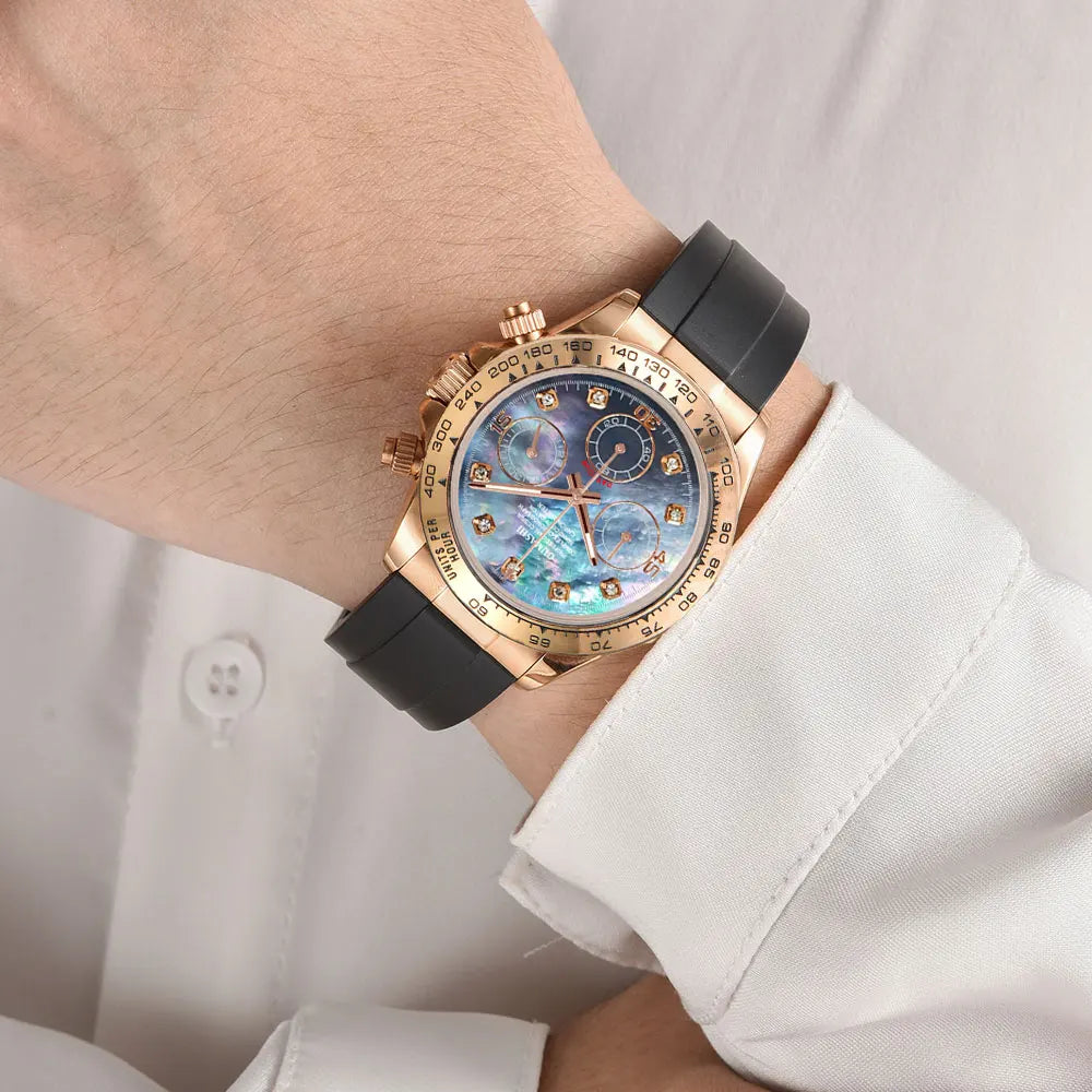 VK63 watches 39.3mm Luxury Watch Men's Chronograph New Men's watch vk63 case rose gold VK63 Men's Chronograph Waterproof 10ATM