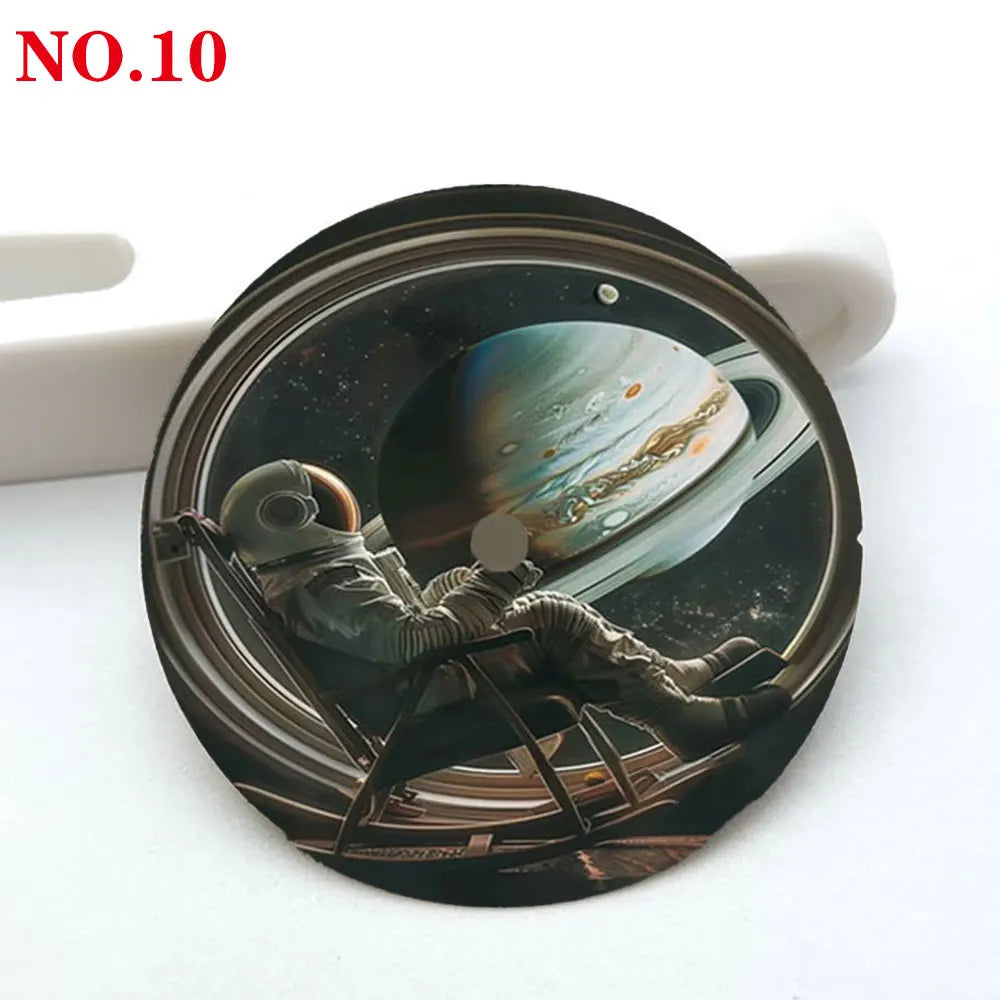 28.5mm watch dial NH35 dial astronaut custom dial color printing watch components compatible with NH35/36 movement