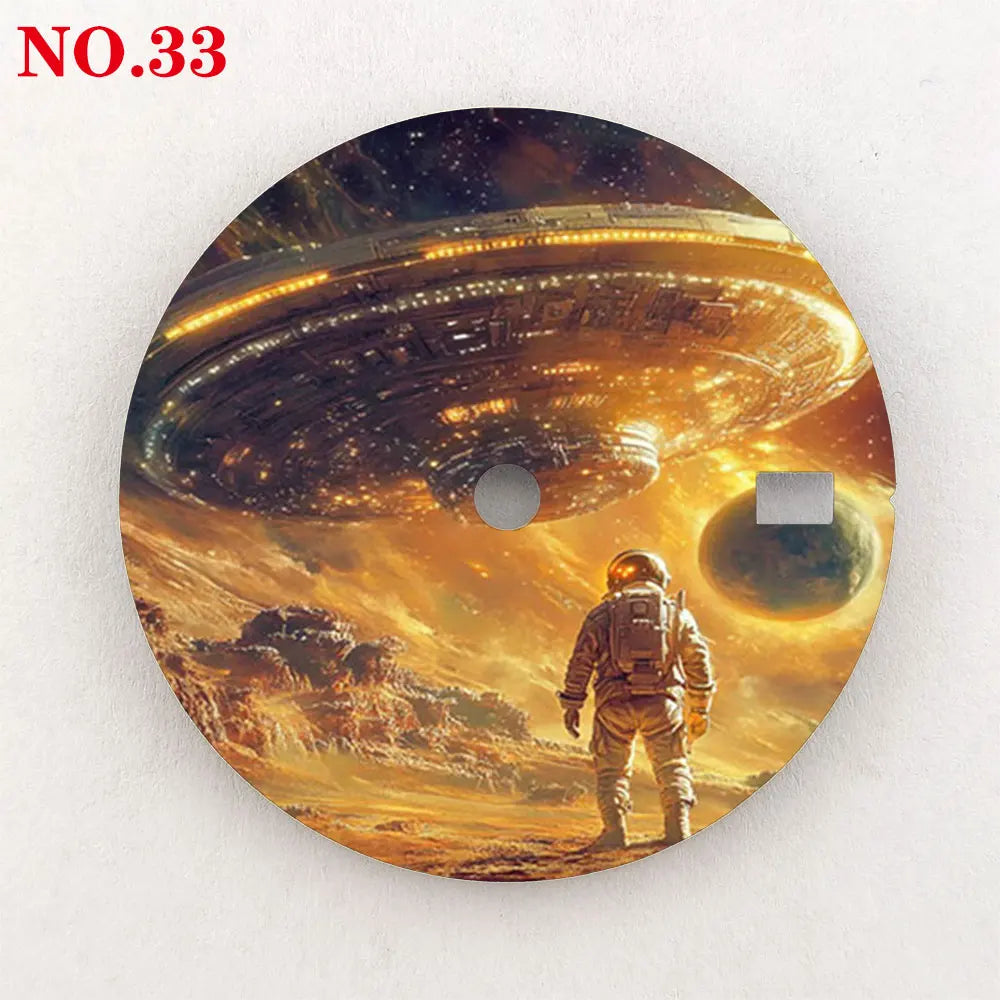 28.5mm watch dial NH35 dial astronaut custom dial color printing watch components compatible with NH35/36 movement