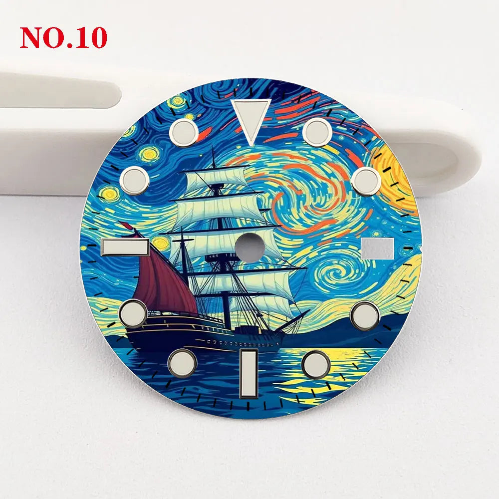 Voyage under the Starry Sky 28.5mm dial NH35 dial Creative color-printed dial is suitable for NH35/36 movement watch accessories