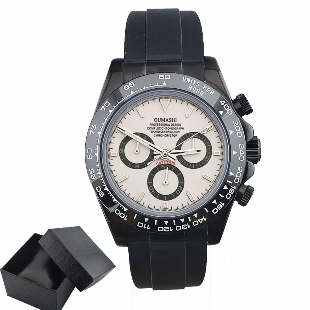 Luxury Multifunction Wristwatch black 4130 watch Men's automatic mechanical Watches for Men Chronograph Watch Sapphire Luminous