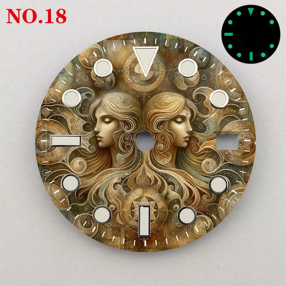 Watch dial NH35 28.5mm 12 zodiac custom dial color printing watch accessories are suitable for NH35/36 movement NH35 dial