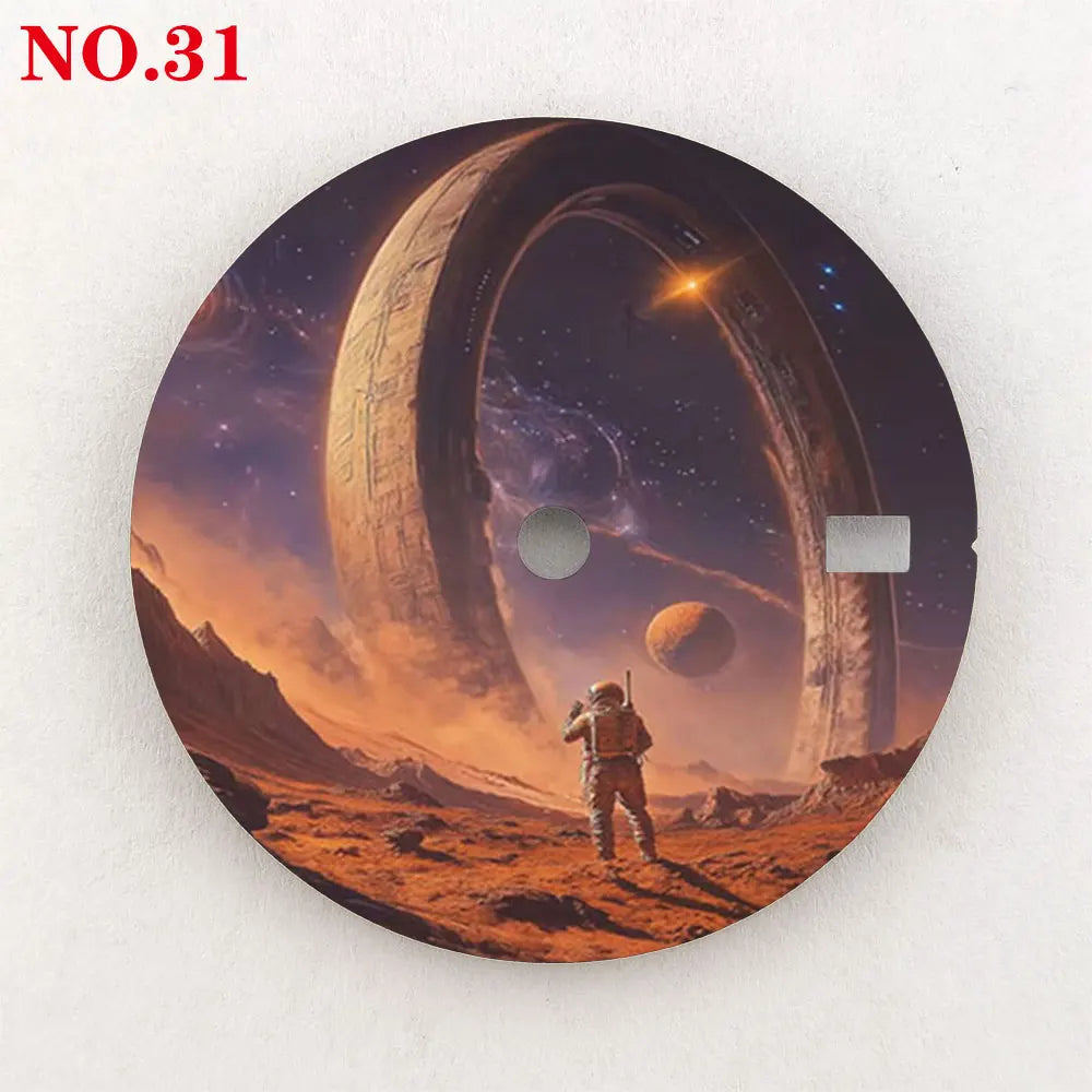 28.5mm watch dial NH35 dial astronaut custom dial color printing watch components compatible with NH35/36 movement