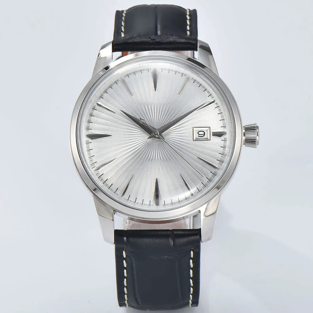 Cocktail watch 40.5mm watch Gemstone Series NH35 Automatic mechanical Men's Watch 10ATM Mineral glass waterproof leather strap