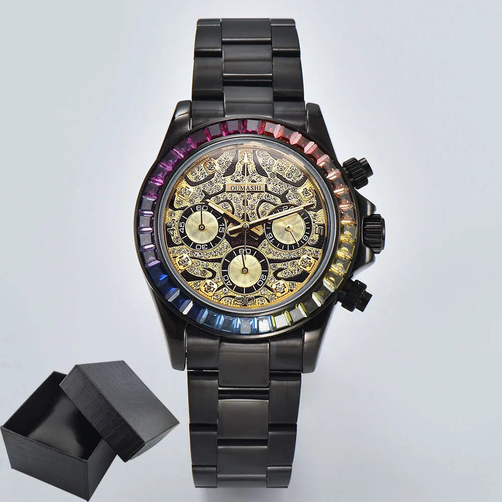 39.3mm Luxury Watches Men's Chronograph New gems watch Business Watch Men's VK63 Men's Chronograph watch VK63 Waterproof 10ATM