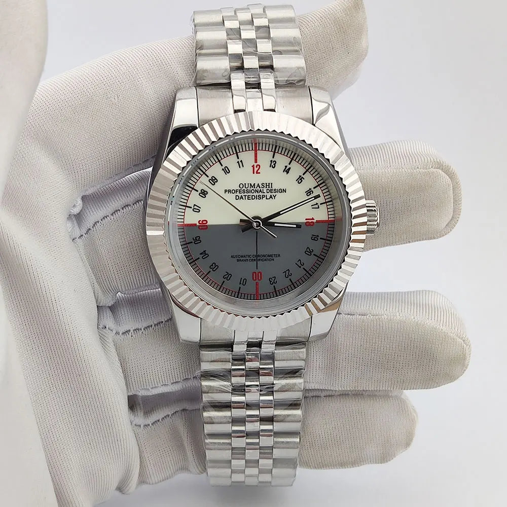 New 36mm/39mm watch NH35A automatic mechanical luxury Sapphire C3 luminous waterproof 100 m RELOJ 24-hour watch OUMASHI brand