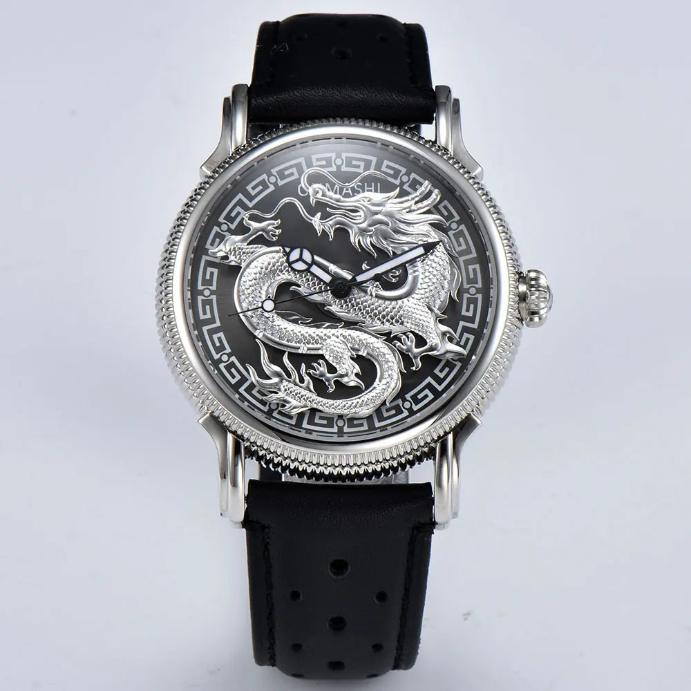 Miyota 8215 Sport Men's Watch will spin Dragon Swim Waterproof 5ATM clock Mechanical automatic Luxury Business watch clock