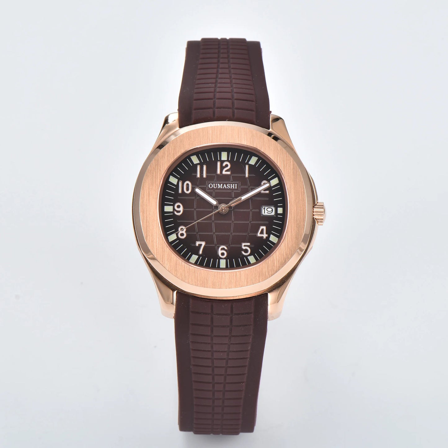Men's Automatic Mechanical Watch NH35A Movement Stainless Steel Sapphire Glass Waterproof 10ATM Watch Rubber bracelet 21mm