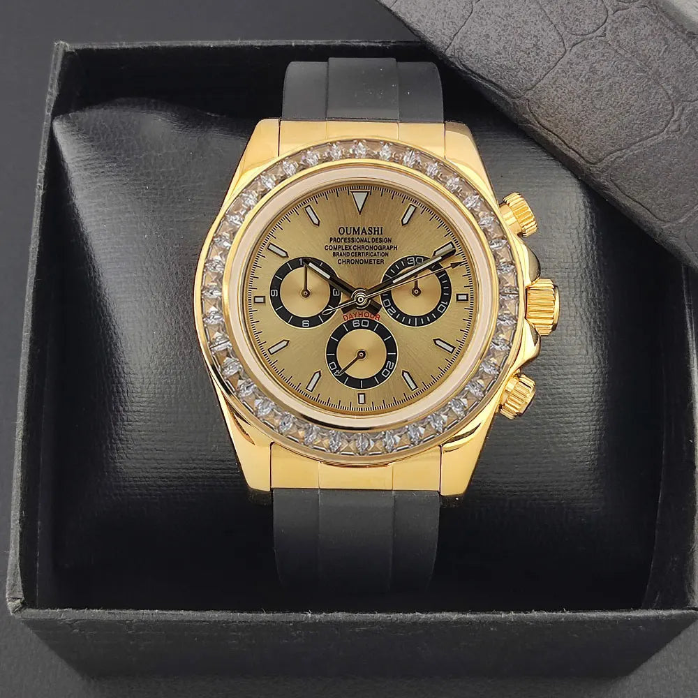 Luxury watches gold Chronograph Equation Racing Men Automatic Mechanical Watch Waterproof 10ATM Sapphire 4801 4130 Movement