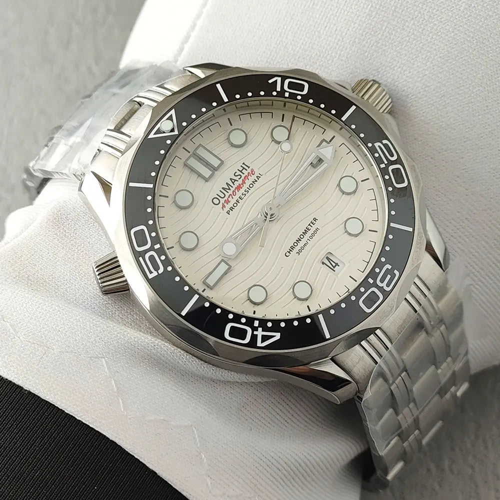 Watch man New Blue White Ceramic Bezel Men Luxury Mechanical Watch NH35 Automatic Bracelet Accessories 007 sapphire Watch