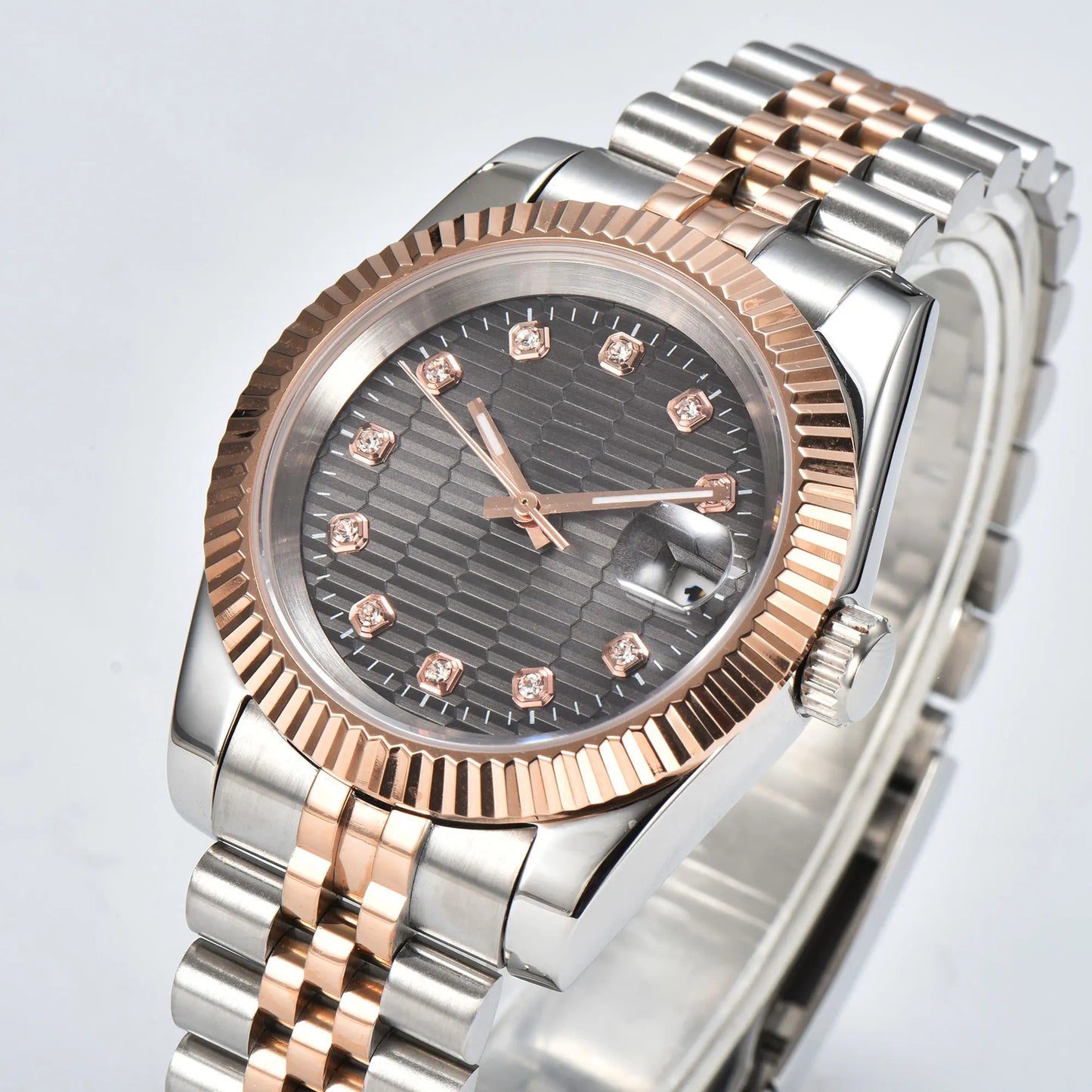 watches Men 36mm/39mm Automatic mechanical Rose Gold watch NH35 stainless steel sapphire waterproof 10Bar C3 green luminous