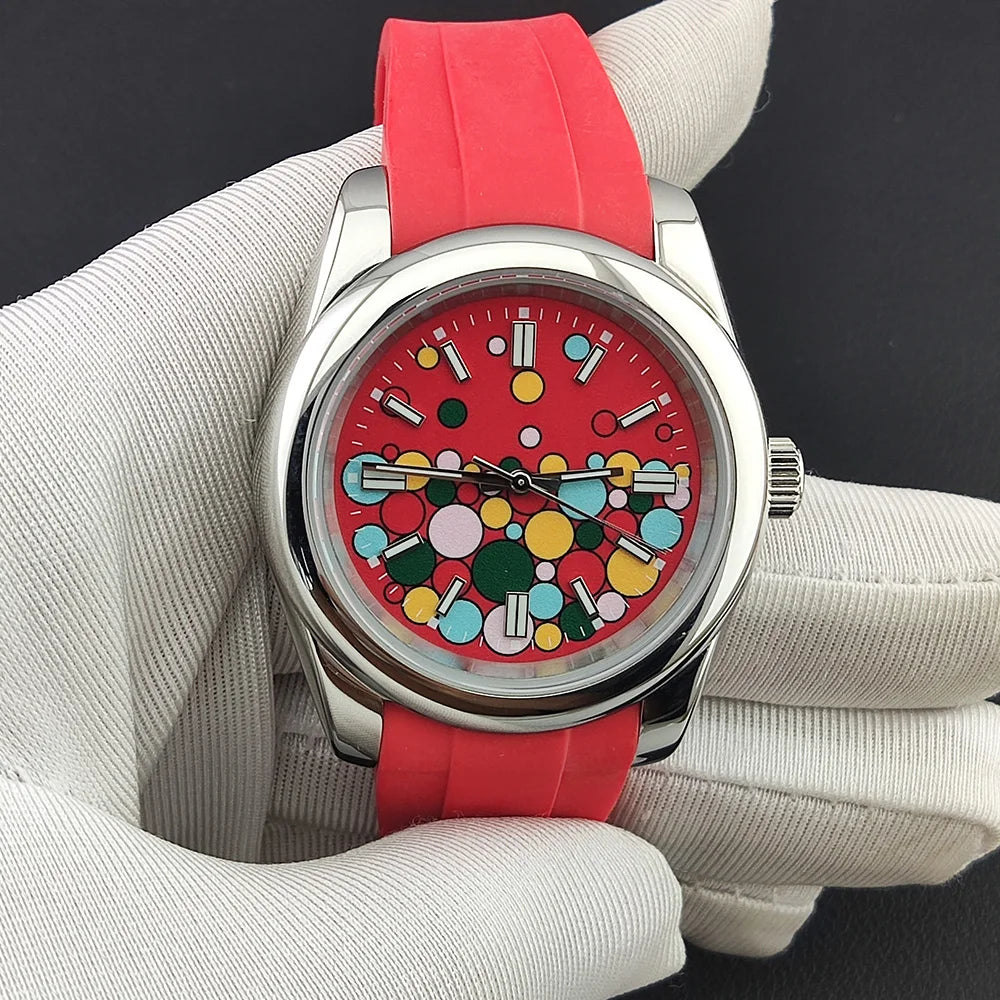 36mm/39mm Men's and women watches color bubble watch NH35 Mechanical watch sapphire glass waterproof watch rubber bracelet 20mm