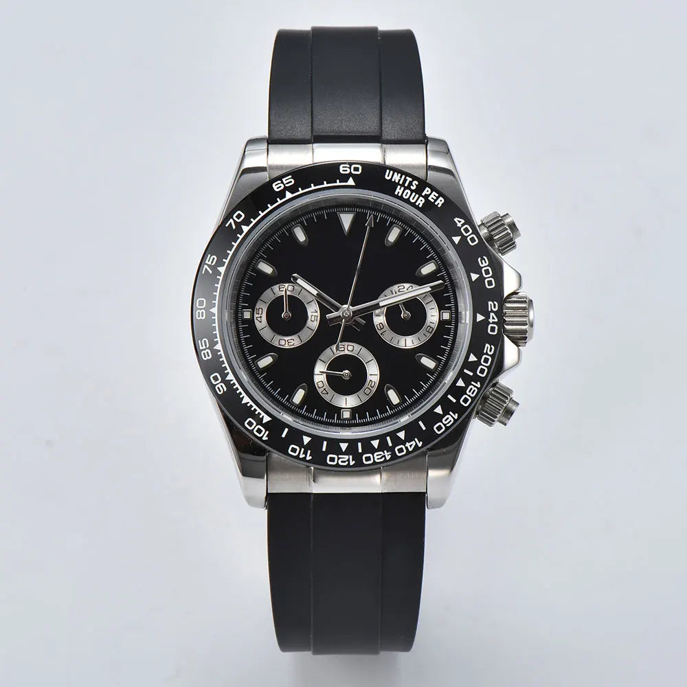 VK63 Watch 39.3mm Luxury Watch Men's Chronograph New men's rubber Bracelet Business Watch Men's VK63 Men's  Waterproof 10ATM