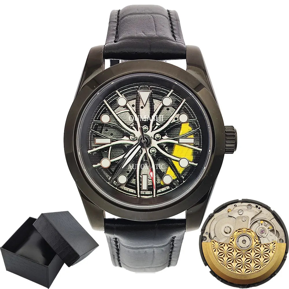 NH35 WATCH Men Watches Waterproof Rotary Sport Car Rim Man Luxury Watch Fashion Stainless Steel Men's mechanical watch