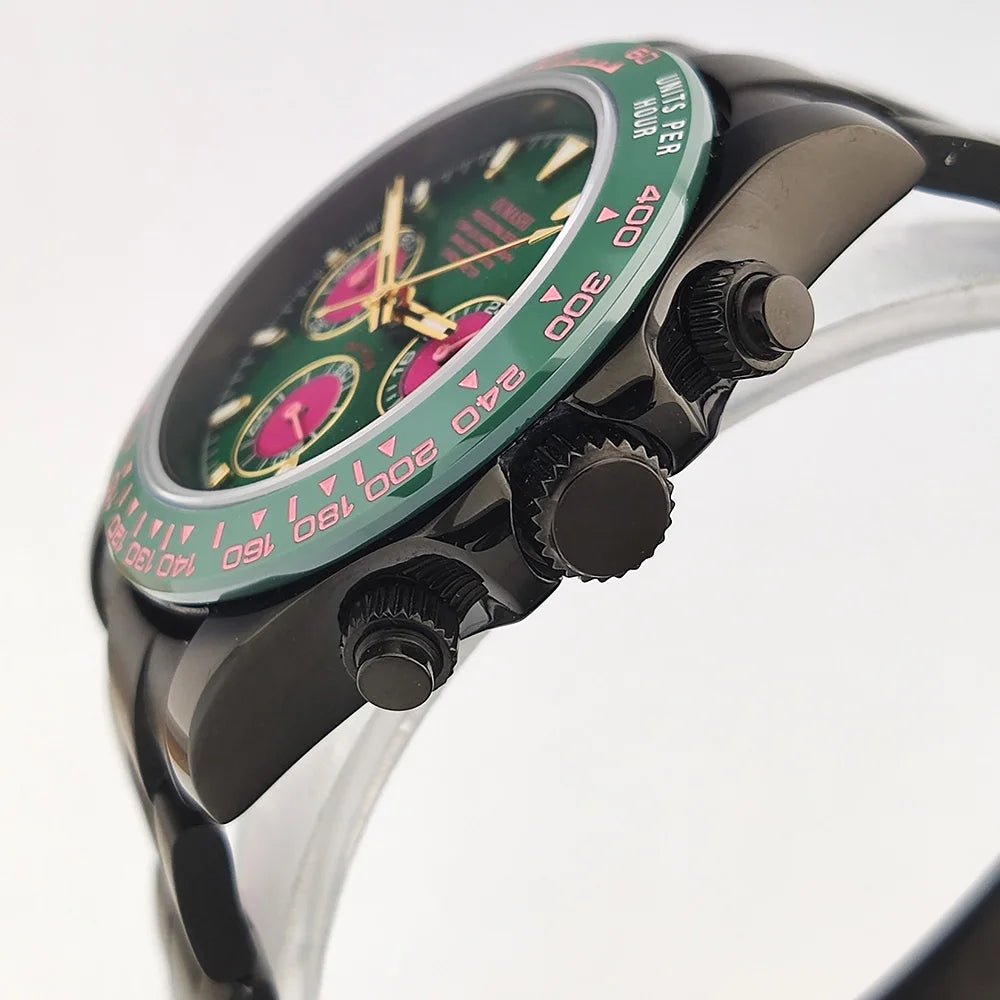 luxury 39.3mm watches VK63 Watch New Custom dial Men's watch Luxury quartz watch VK63 Sport Chronograph Sapphire Glass watch men
