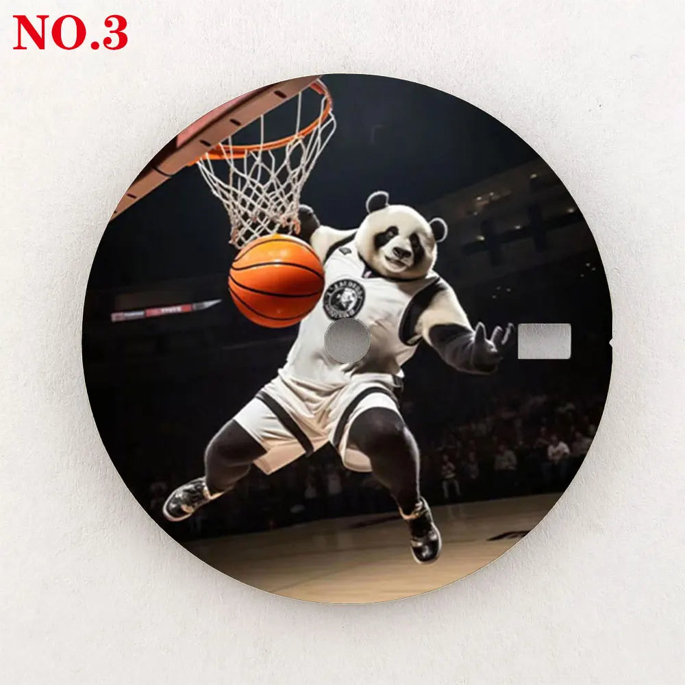 Watch dial 28.5mm NH35 dial custom-made Panda Warrior dial, color printing, watch components are suitable for NH35/36 movement
