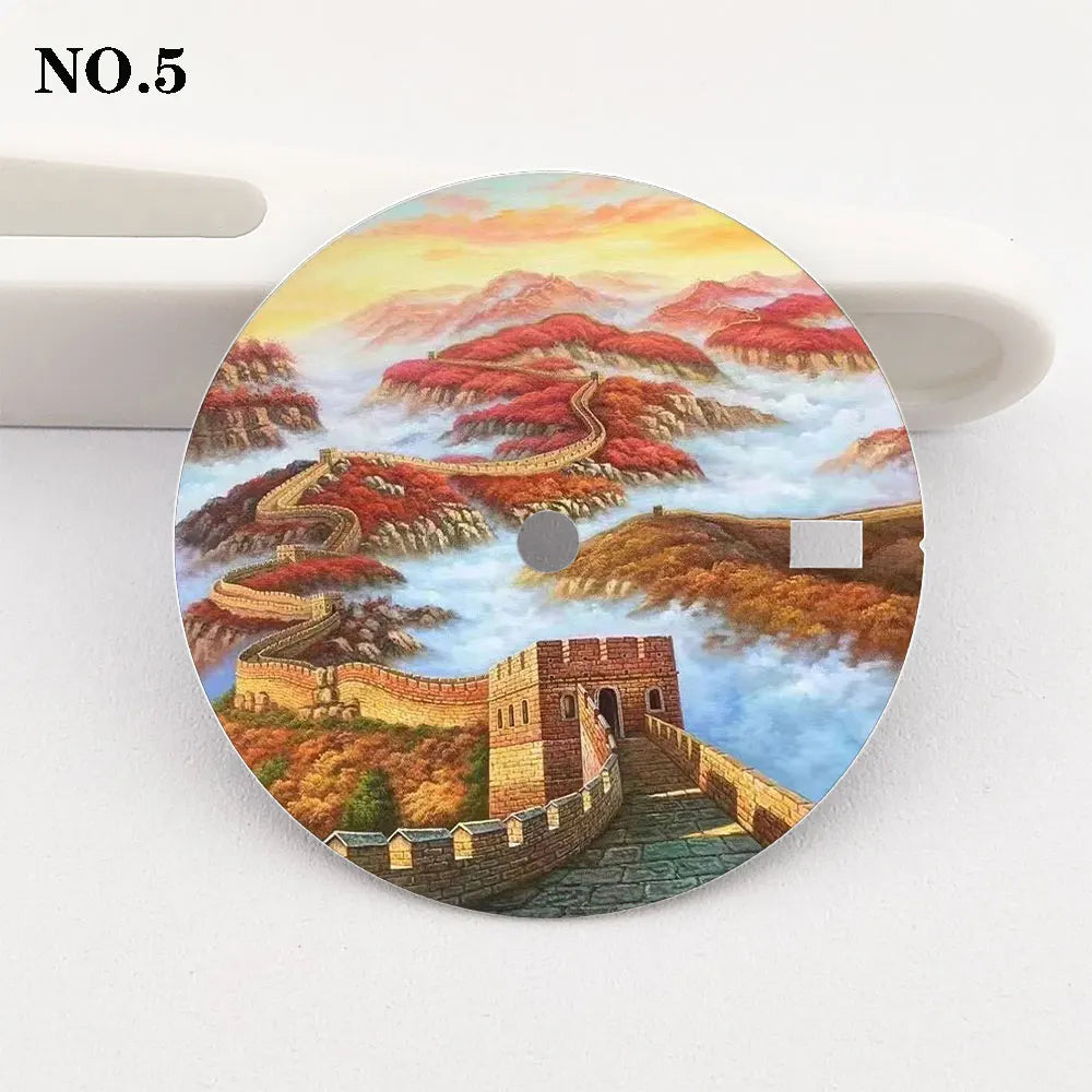 28.5mm NH35 dial from Beijing Great Wall Element Creative Color Printing Series is suitable NH35/36 movement watch accessories