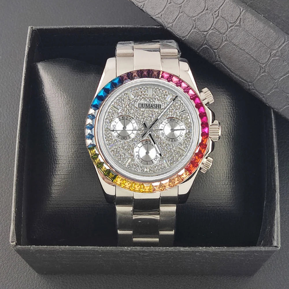 customized VK63 Watch Chronograph Sapphire glass stainless steel waterproof case gemstone case Men sports watch VK63 Watch dial