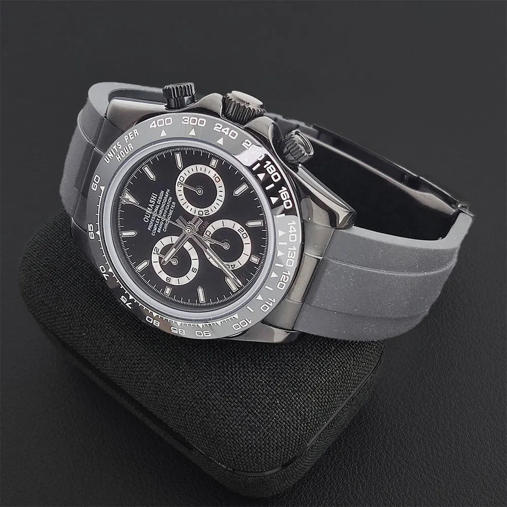 Luxury Multifunction Wristwatch black 4130 watch Men's automatic mechanical Watches for Men Chronograph Watch Sapphire Luminous