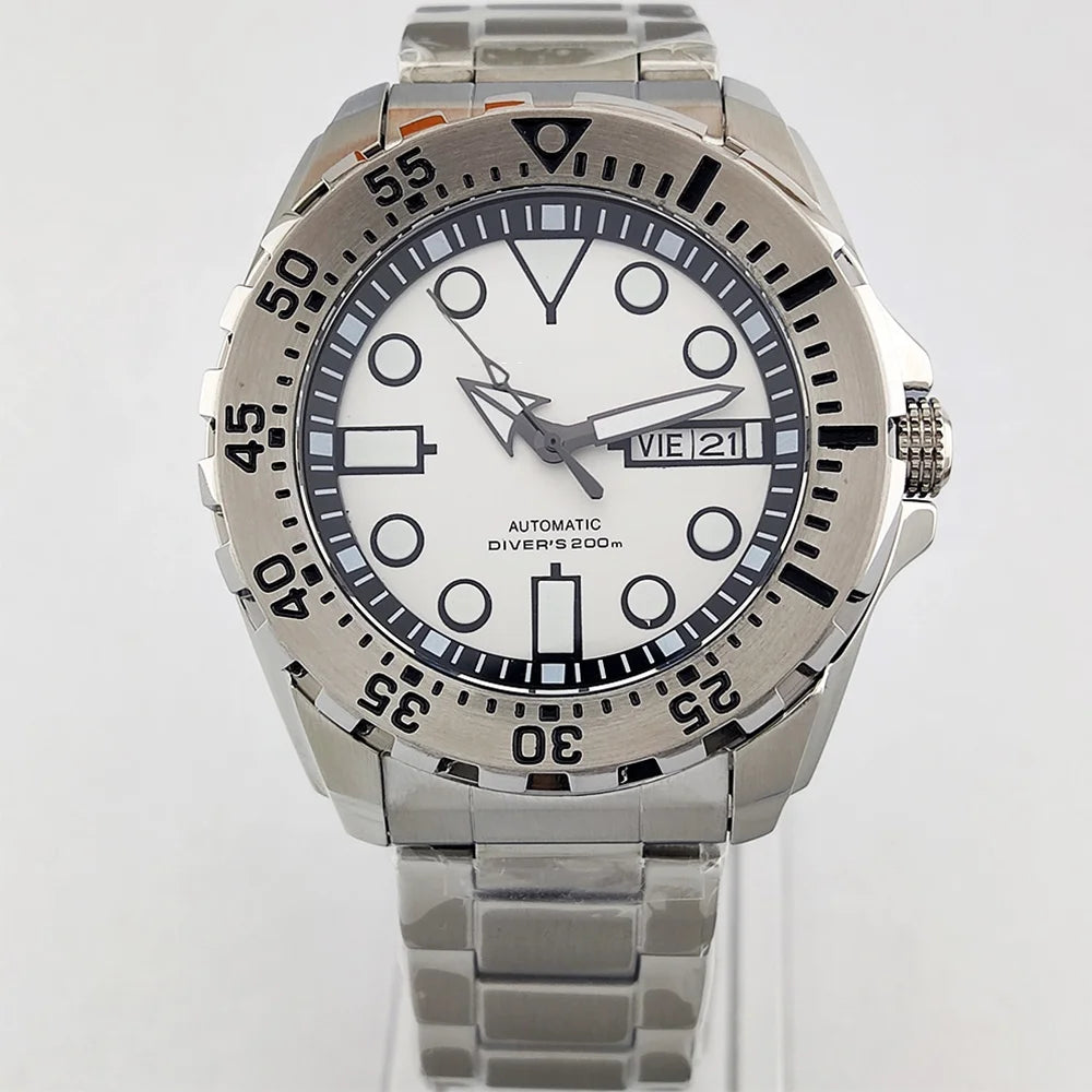 44mm Watch NH35 Sapphire glass luminous diving 200 meters dial 316L stainless steel automatic mechanical watch NH35 movement