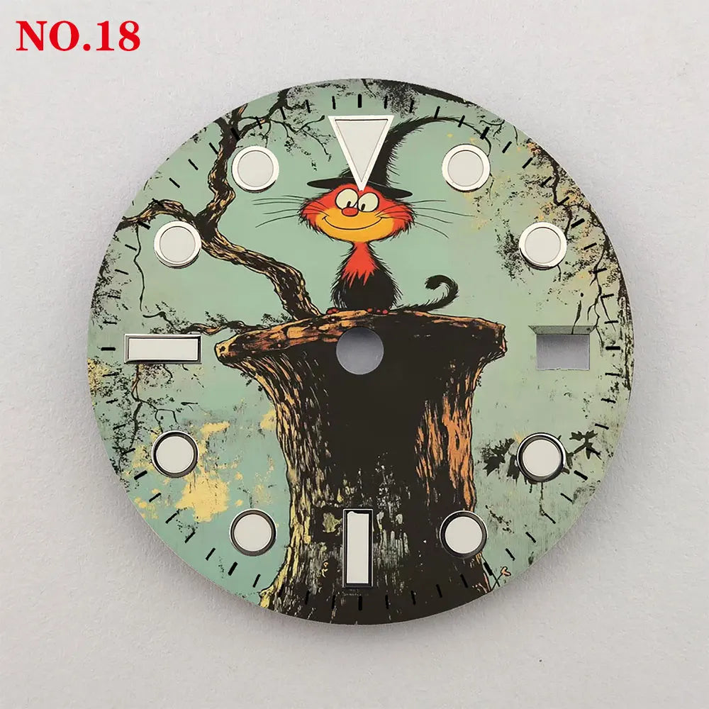 The 28.5mm animal element dial NH35 dial creative color-printed series dial is suitable for NH35/36 movement watch accessories
