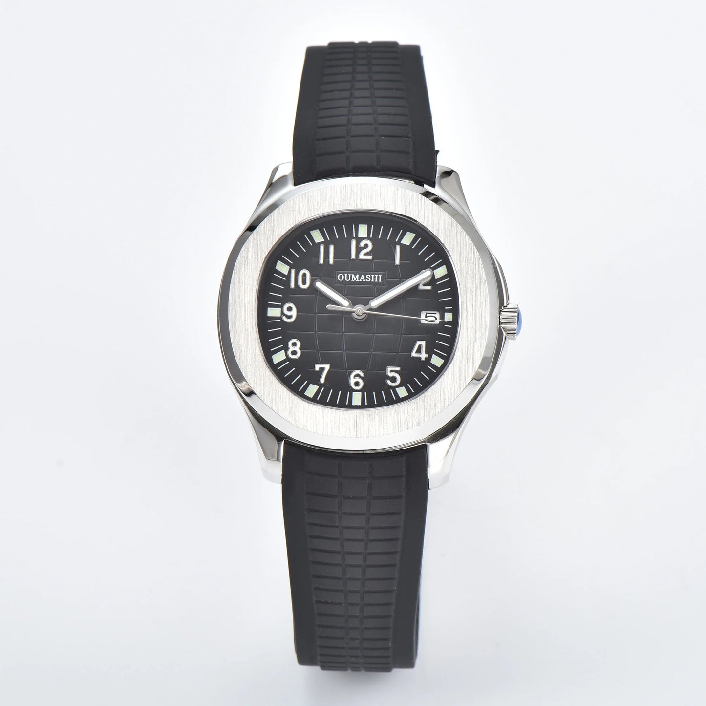 Men's Automatic Mechanical Watch NH35A Movement Stainless Steel Sapphire Glass Waterproof 10ATM Watch Rubber bracelet 21mm