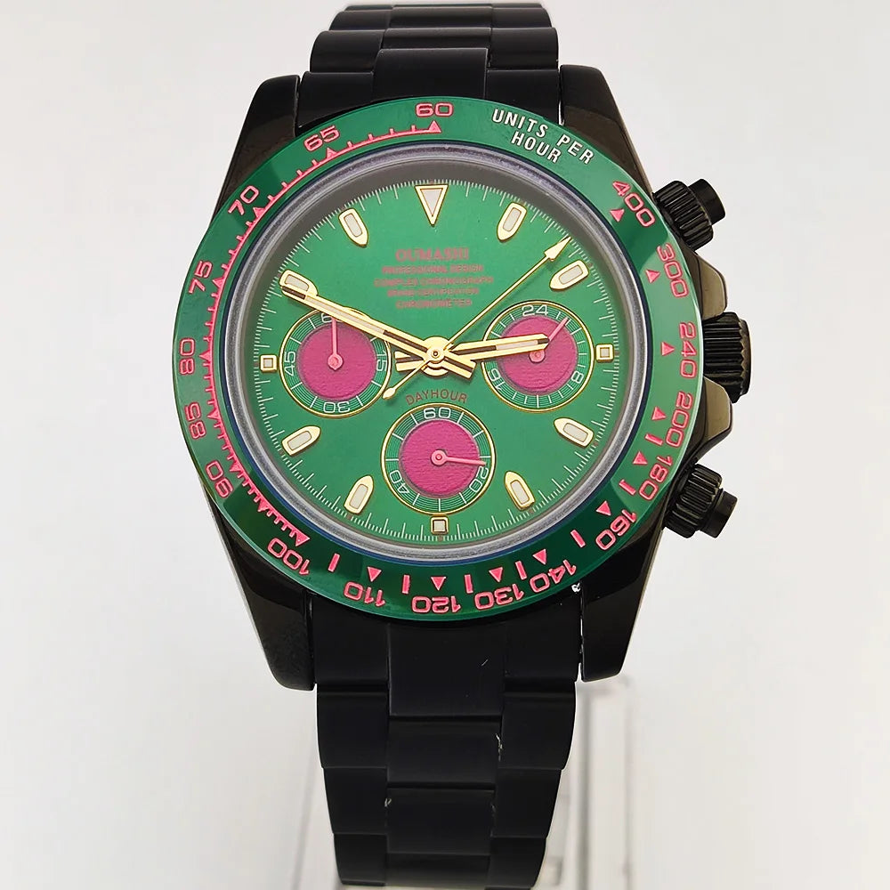 luxury 39.3mm watches VK63 Watch New Custom dial Men's watch Luxury quartz watch VK63 Sport Chronograph Sapphire Glass watch men