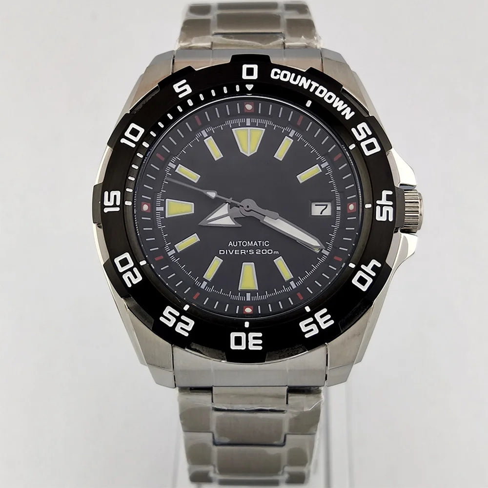 44mm Watch NH35 Sapphire glass luminous diving 200 meters dial 316L stainless steel automatic mechanical watch NH35 movement