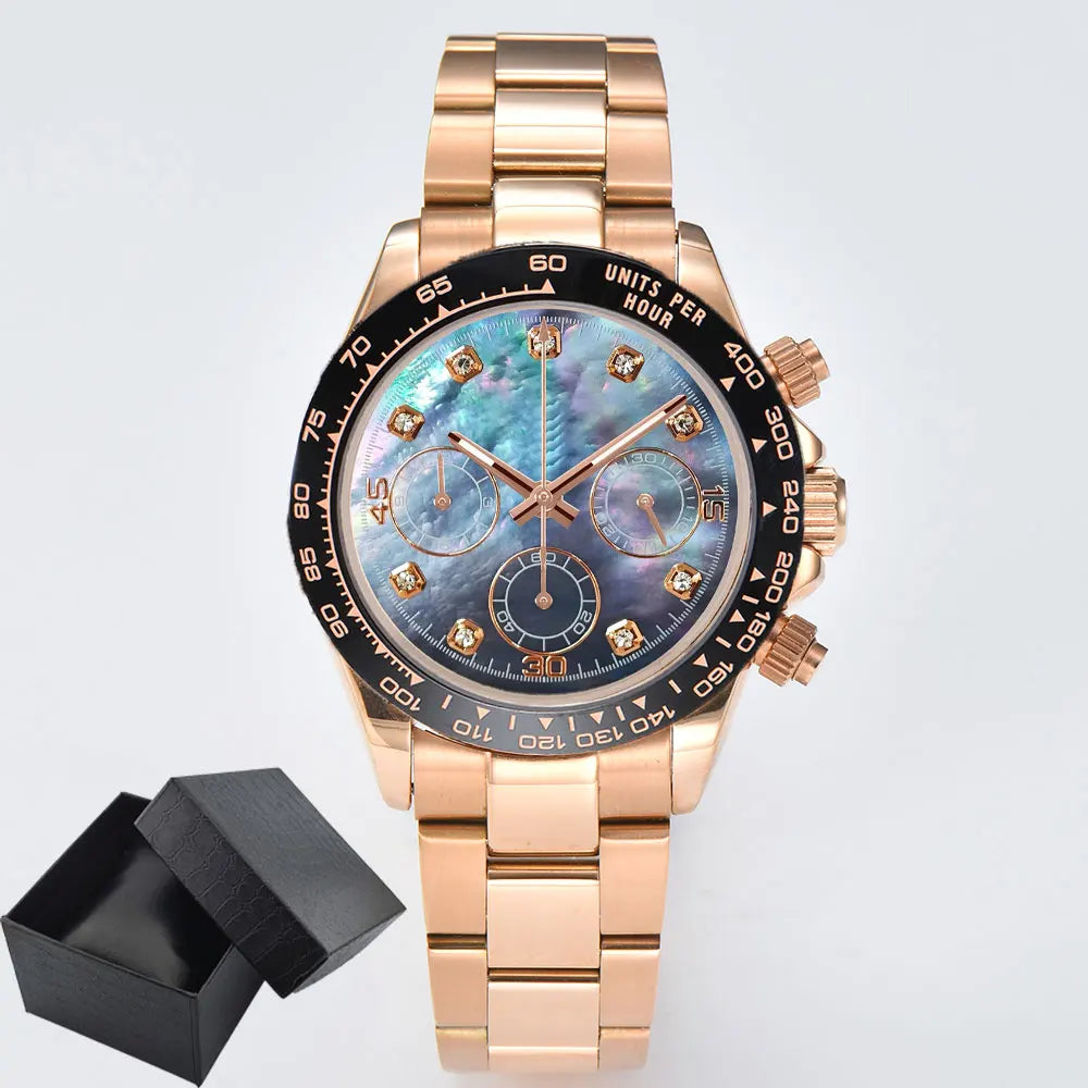 VK63 watches 39.3mm Luxury Watch Men's Chronograph New Men's watch vk63 case rose gold VK63 Men's Chronograph Waterproof 10ATM