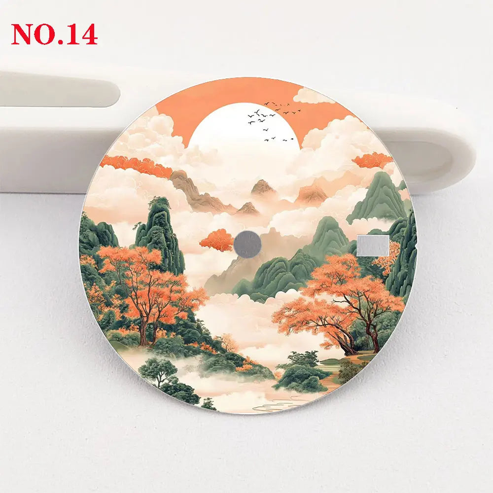 Watch dial 28.5mm NH35 dial  ink-wash painting dial color printing personalized dial suitable for NH35/36 movement