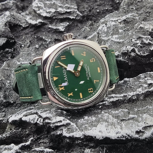 Watches 45mm Men's Manual Mechanical Watch FIT ST3600/eta6497 Movement Retro Style Luminous Mineral Glass 10ATM Water Resistance