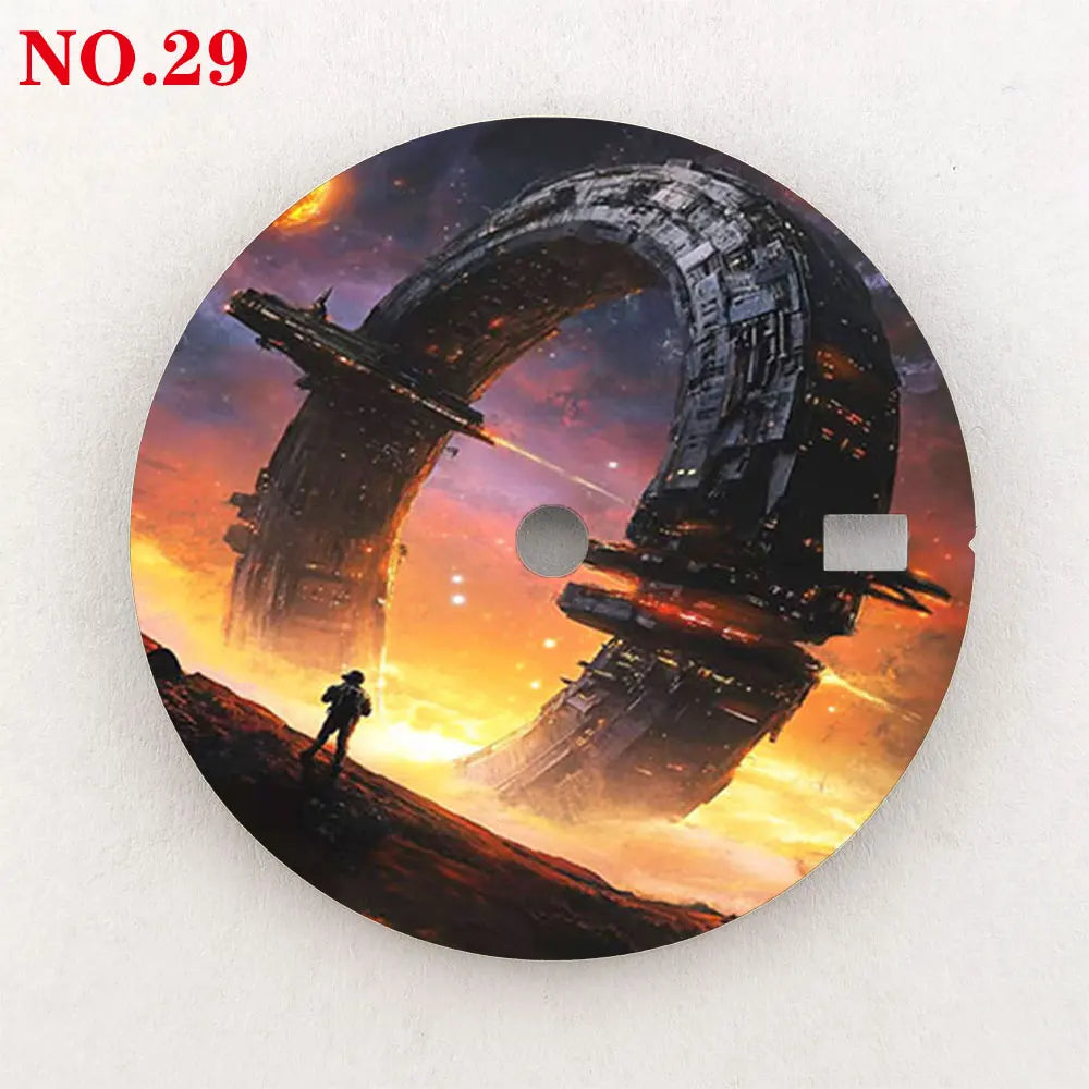 28.5mm watch dial NH35 dial astronaut custom dial color printing watch components compatible with NH35/36 movement