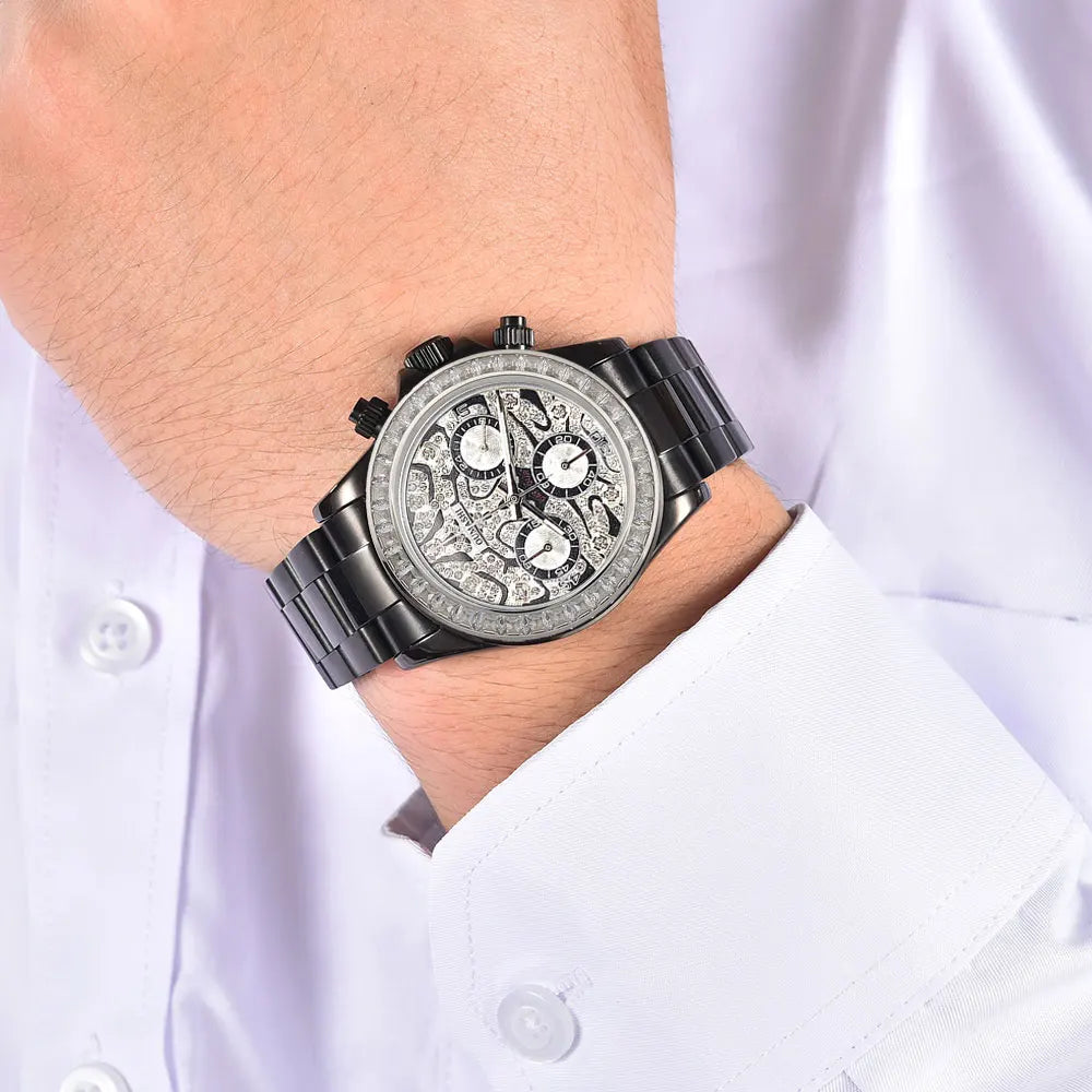 39.3mm Luxury Watches Men's Chronograph New gems watch Business Watch Men's VK63 Men's Chronograph watch VK63 Waterproof 10ATM
