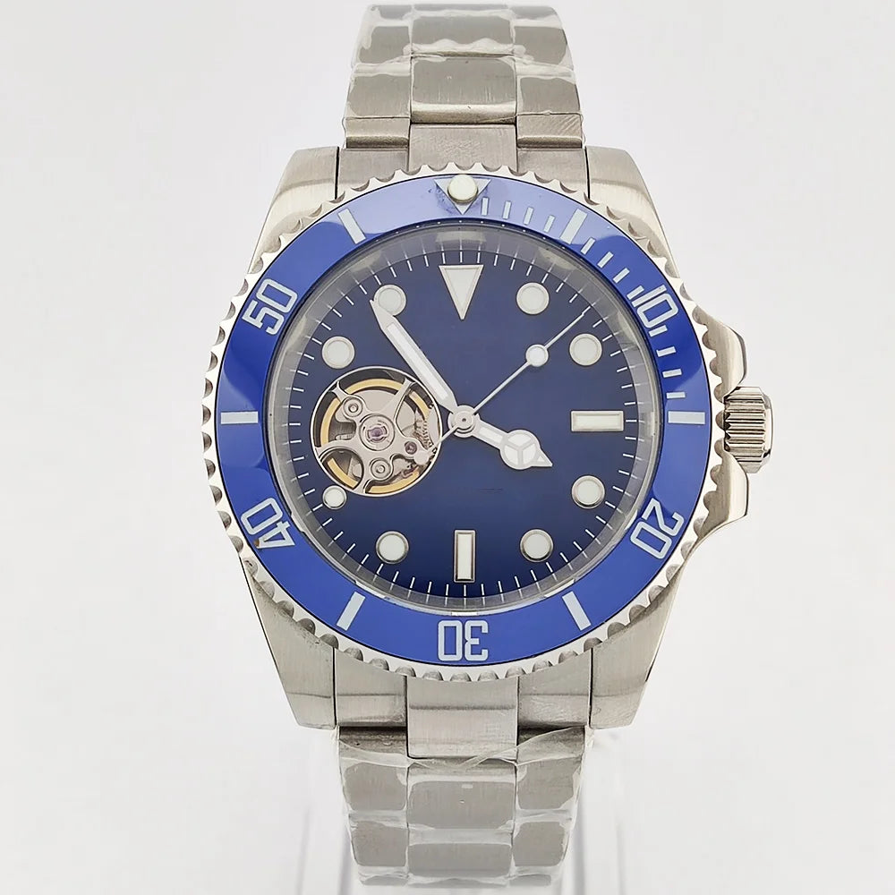 diving men watch 40.5mm NH38 automatic Men's watch Hollow dial dial sapphire glass luminous automatic watch NH38 movement