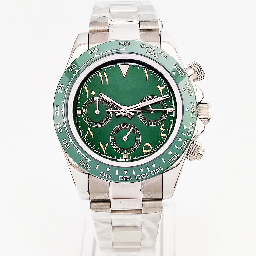 39.3mm watch VK Series 63 Men's watch Arabian Dial Men's watch Luxury Quartz watch VK63 Sport Chronograph Sapphire Glass watches