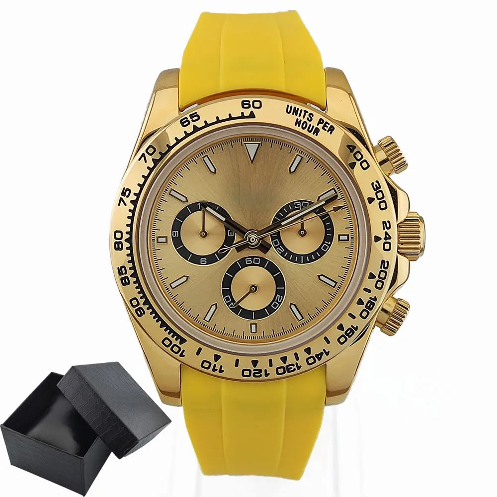 Luxury men's watch gold Chronograph Equation Racing Men Automatic Mechanical Watch Waterproof 10ATM Sapphire 4801 4130 Movement
