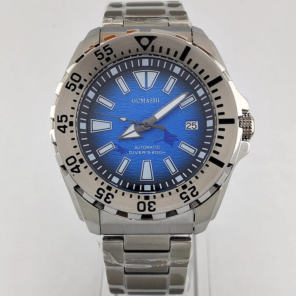 44mm Watch NH35 Sapphire glass luminous diving 200 meters dial 316L stainless steel automatic mechanical watch NH35 movement
