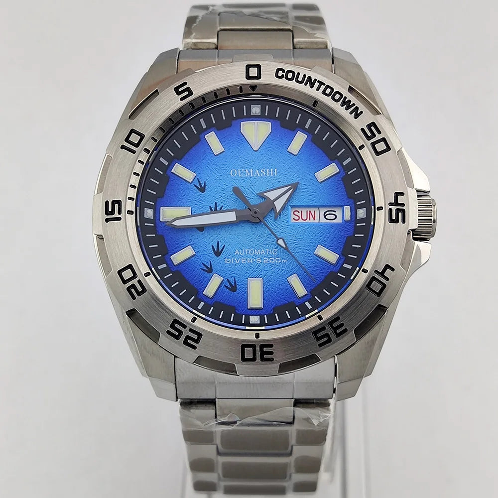 44mm Watch NH35 Sapphire glass luminous diving 200 meters dial 316L stainless steel automatic mechanical watch NH35 movement