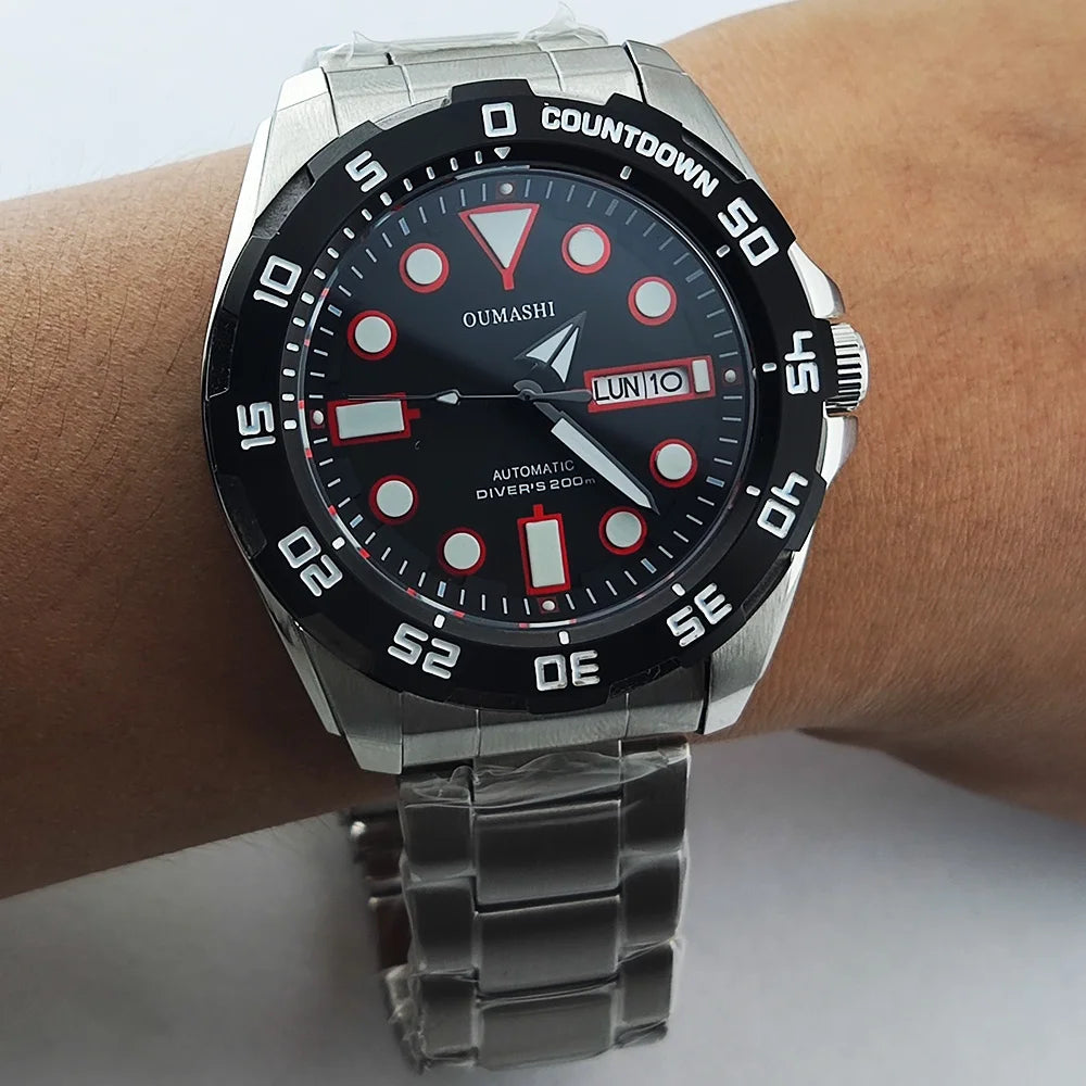 44mm Watch NH35 Sapphire glass luminous diving 200 meters dial 316L stainless steel automatic mechanical watch NH35 movement