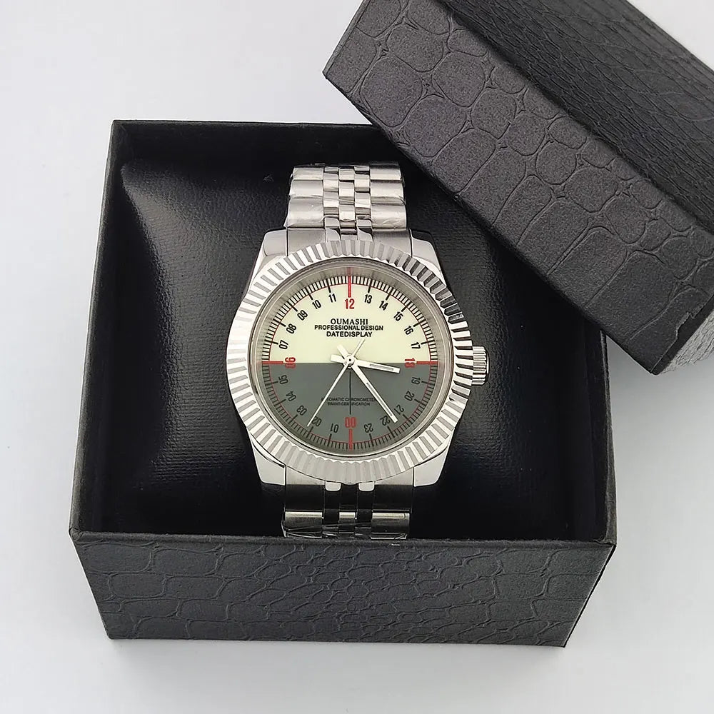 New 36mm/39mm watch NH35A automatic mechanical luxury Sapphire C3 luminous waterproof 100 m RELOJ 24-hour watch OUMASHI brand