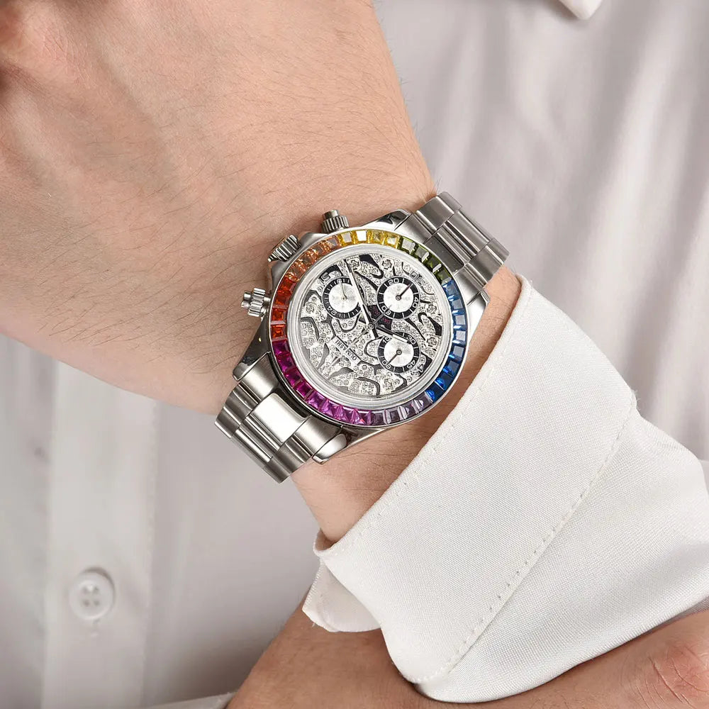 39.3mm Luxury Watch Men's Chronograph New GEMS watch Business Watch Men's VK63 Men's Chronograph watch VK63 Waterproof 10ATM
