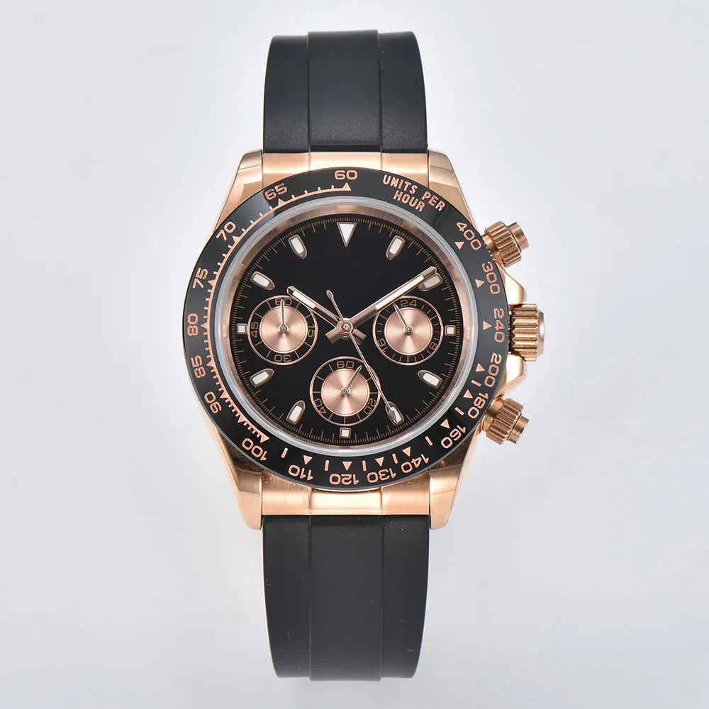39mm Men's VK series63 Chronograph watch sapphire stainless steel waterproof 10ATM case Luminous solid case men's sports watch