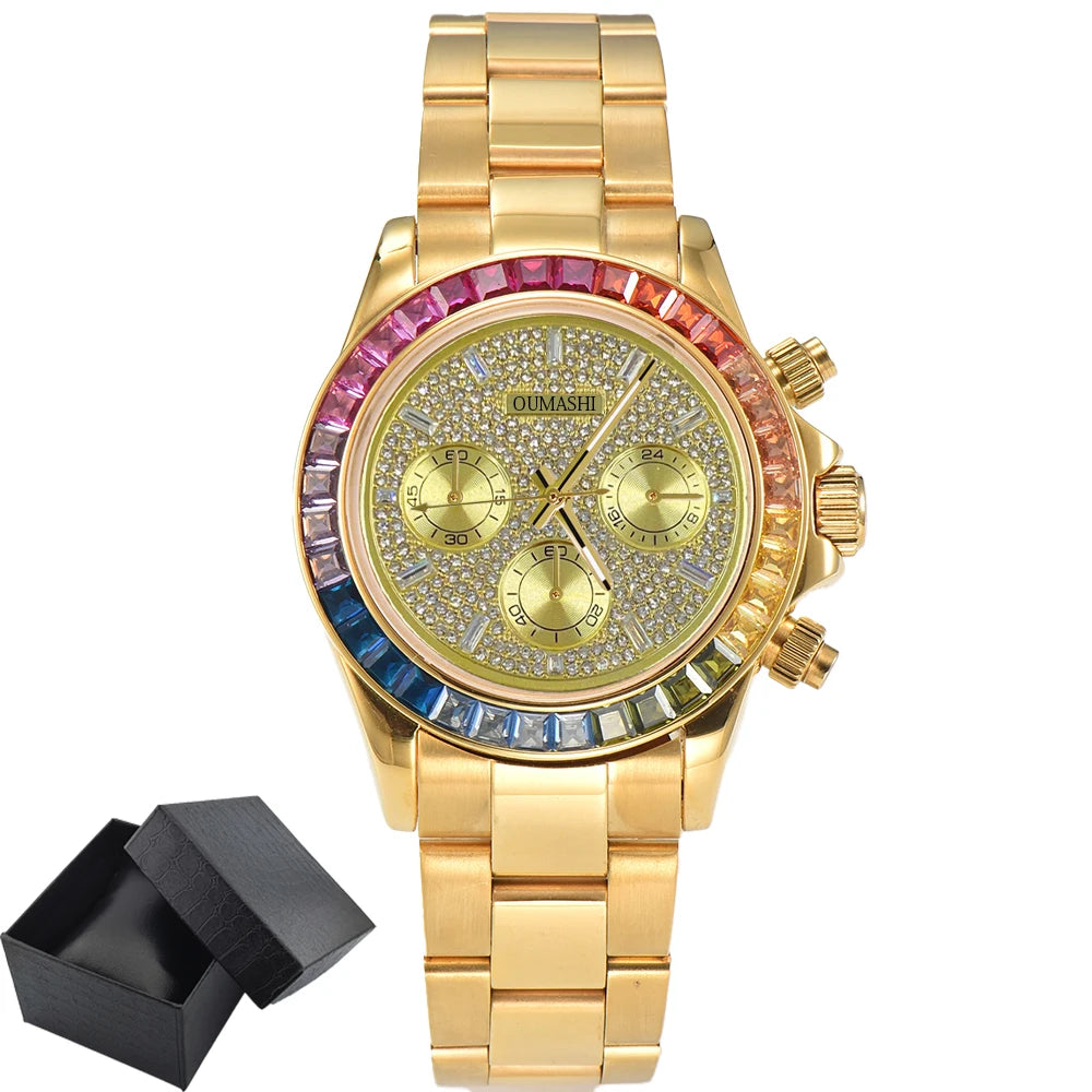 customized VK63 Watch Chronograph Sapphire glass stainless steel waterproof case gemstone case Men sports watch VK63 Watch dial