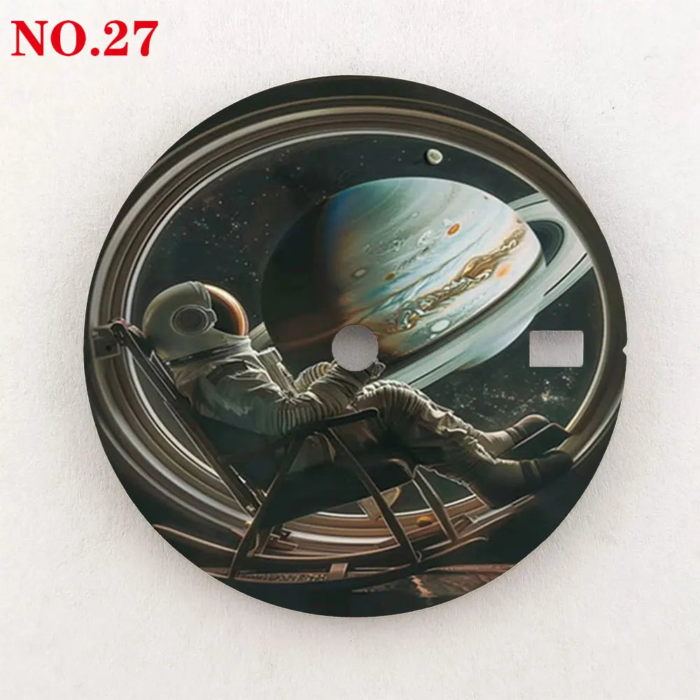 28.5mm watch dial NH35 dial astronaut custom dial color printing watch components compatible with NH35/36 movement