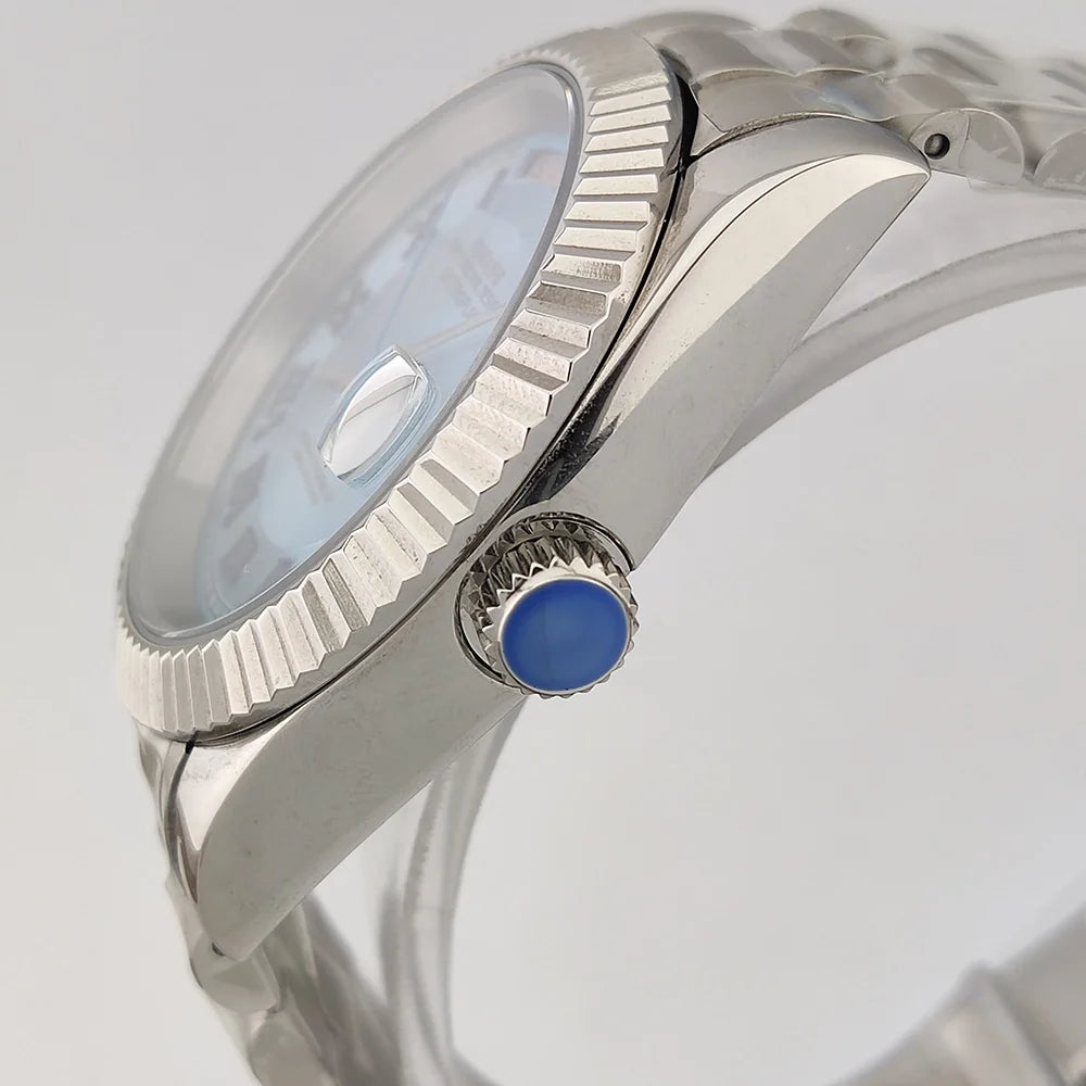 39mm OUMASHI WATCH men's mechanical watch sky blue Roman dial luxury automatic watch men's Japan MIYOTA 8285 sapphire crystal