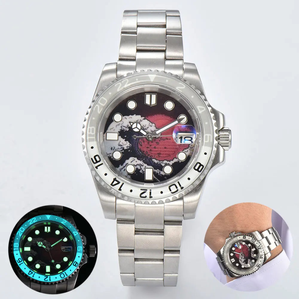 watch 40mm Diver's men NH35A automatic mechanical watch Stainless steel case sapphire glass waterproof 10atm C3 watch