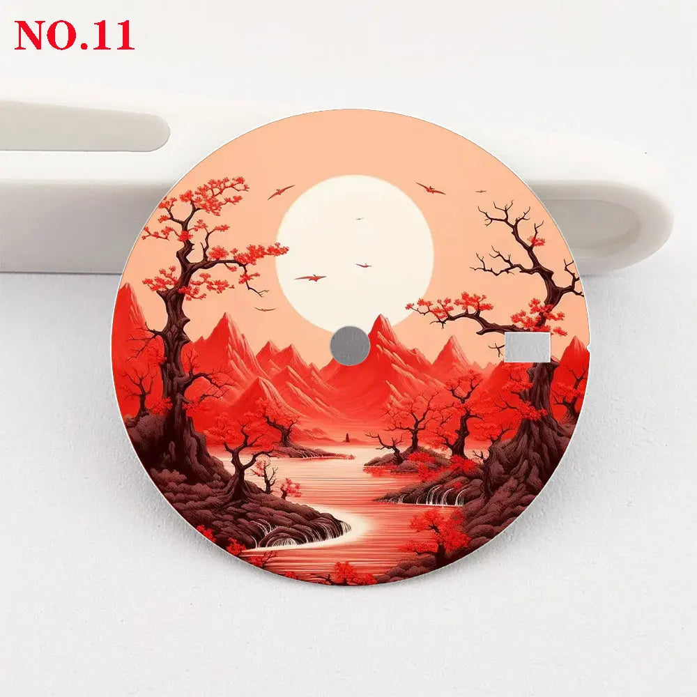 Watch dial 28.5mm NH35 dial  ink-wash painting dial color printing personalized dial suitable for NH35/36 movement