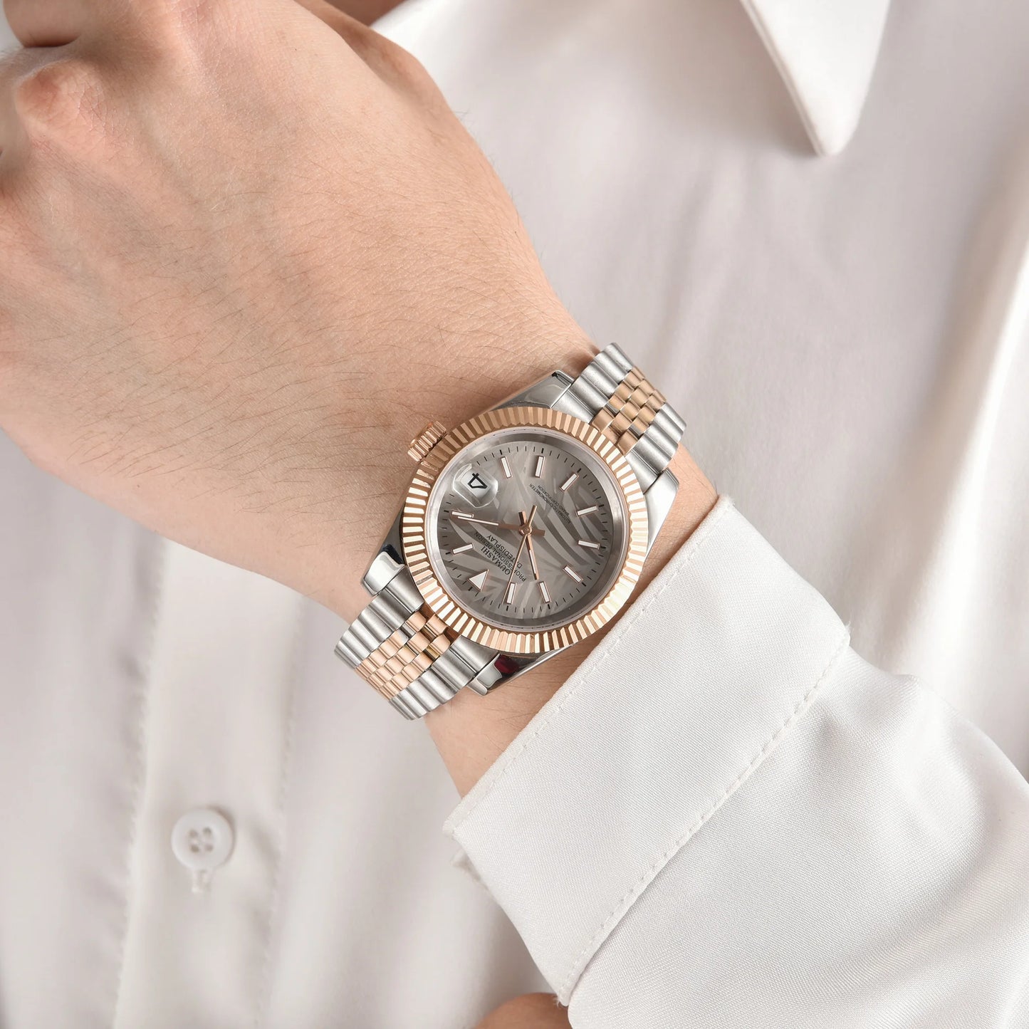 watches Men 36mm/39mm Automatic mechanical Rose Gold watch NH35 stainless steel sapphire waterproof 10Bar C3 green luminous