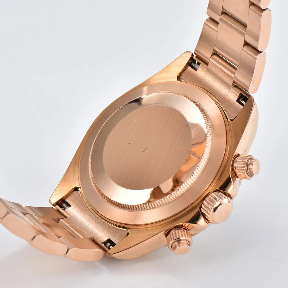 VK63 watch 39.3mm Luxury Watch Men's Chronograph Men's watch vk63 case rose gold BLUE VK63 Men's Chronograph Waterproof 10ATM